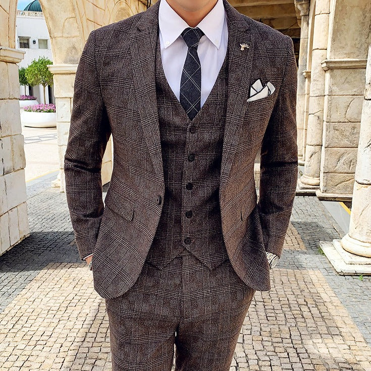 Costume Marron Carreau Londre