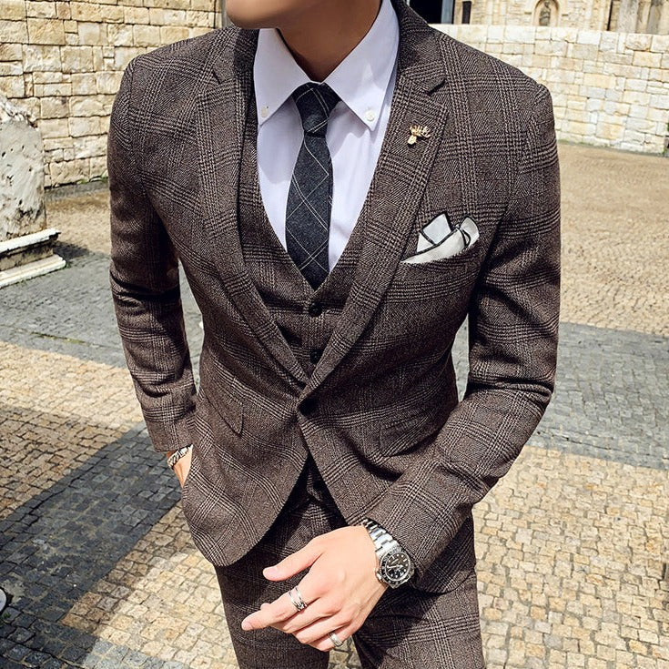 Costume Marron Carreau Londre