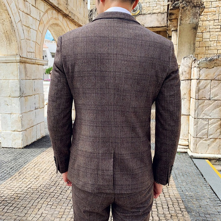 Costume Marron Carreau Londre