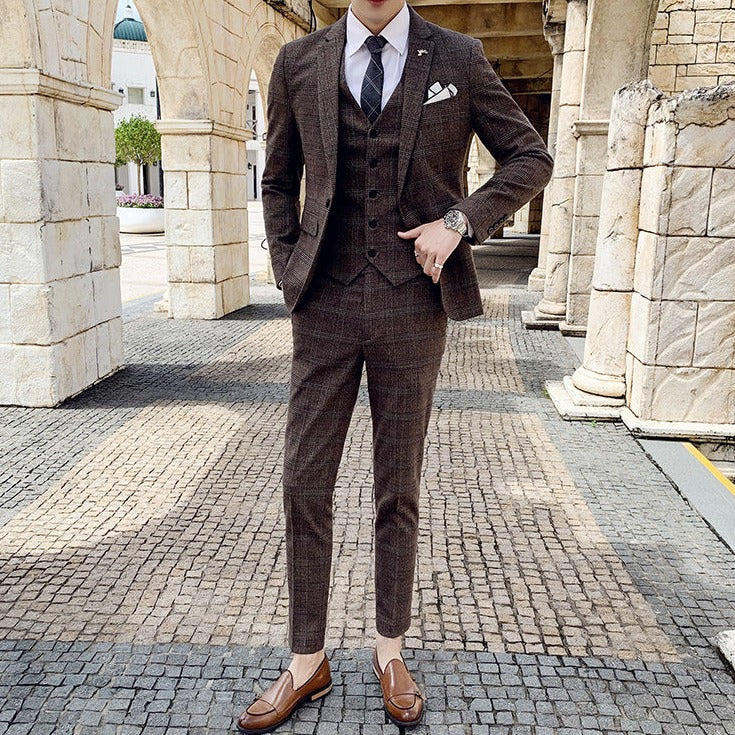 Costume Marron Carreau Londre