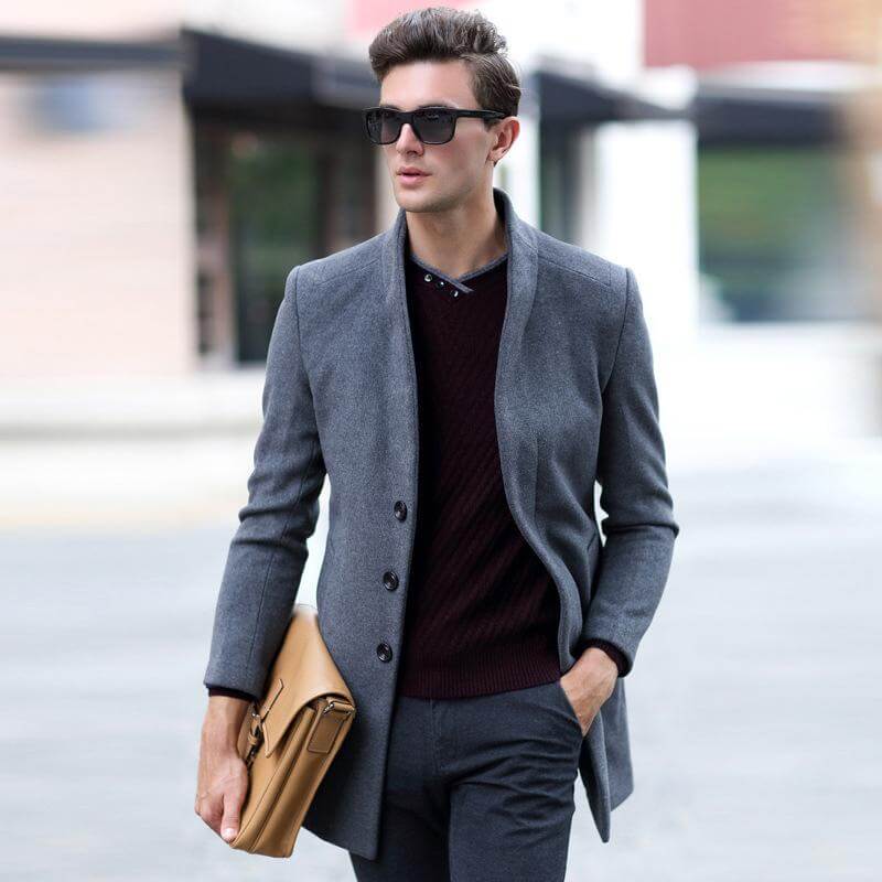 Manteau Long Gris