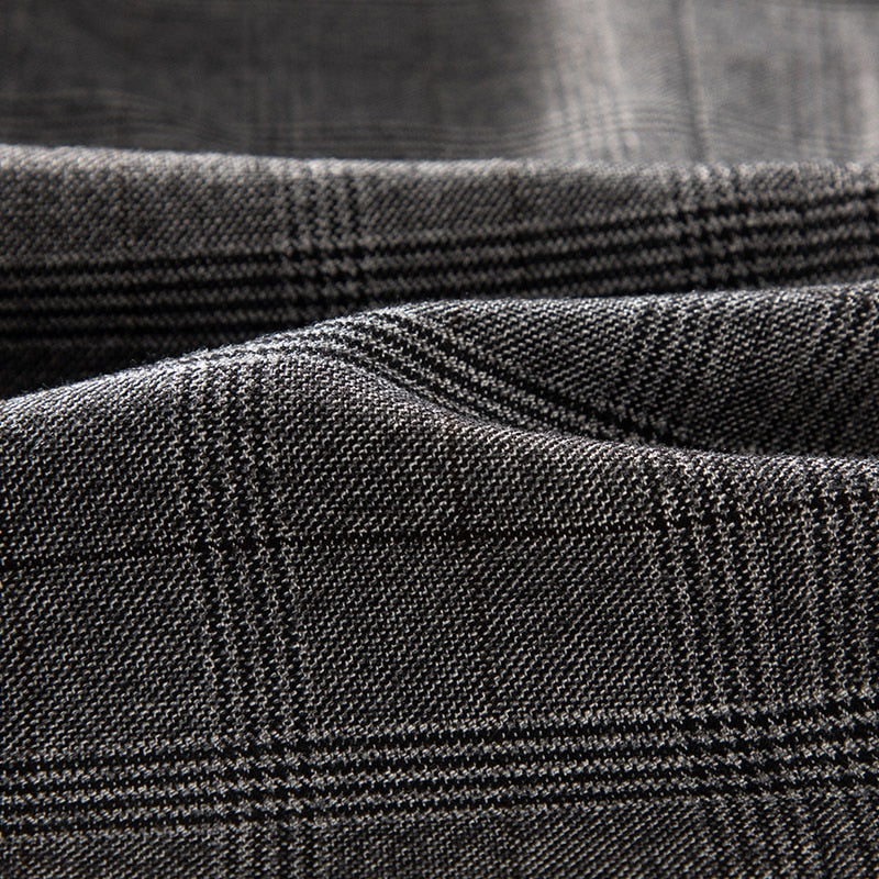 Costume 3 Pièces Gris Carreau style Shiné