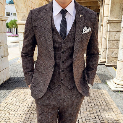 Costume Marron Carreau Londre