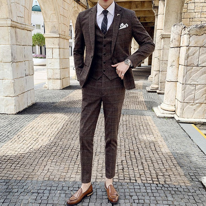 Costume Marron Carreau Londre