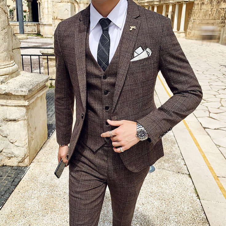 Costume Marron Carreau Londre