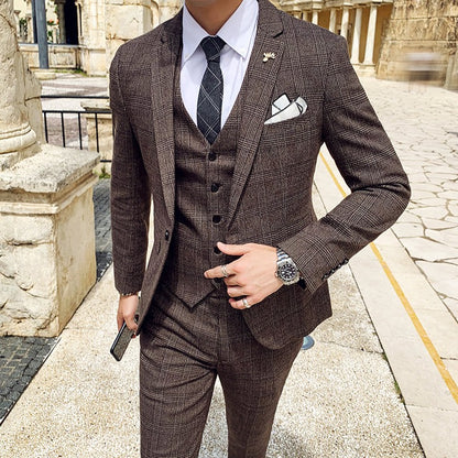 Costume Marron Carreau Londre