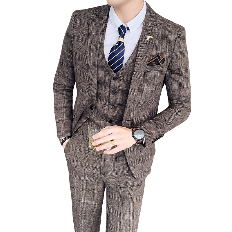 Costume Marron Carreau Londre