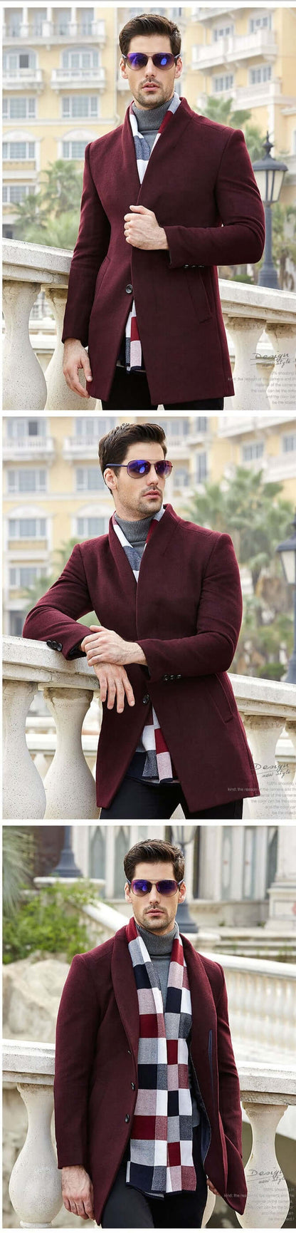 Manteau Long Rouge Cintrée